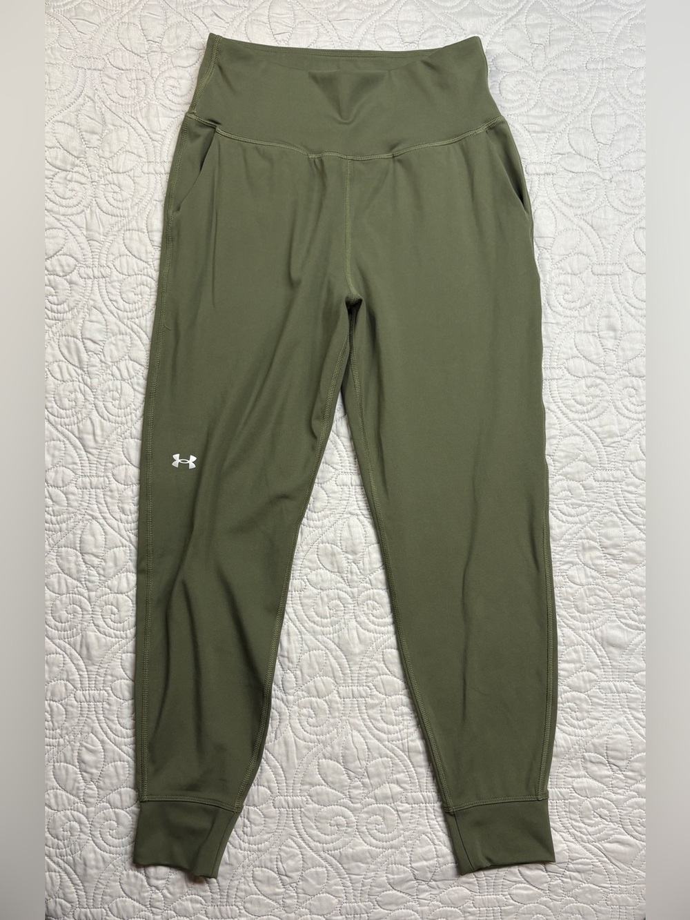 Under Armour Womens Small Olive Green High Rise Pocket Leggings